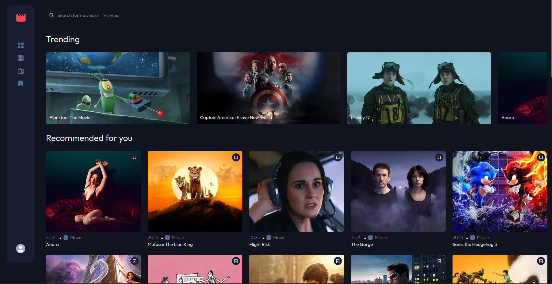 Entertainment Web App
