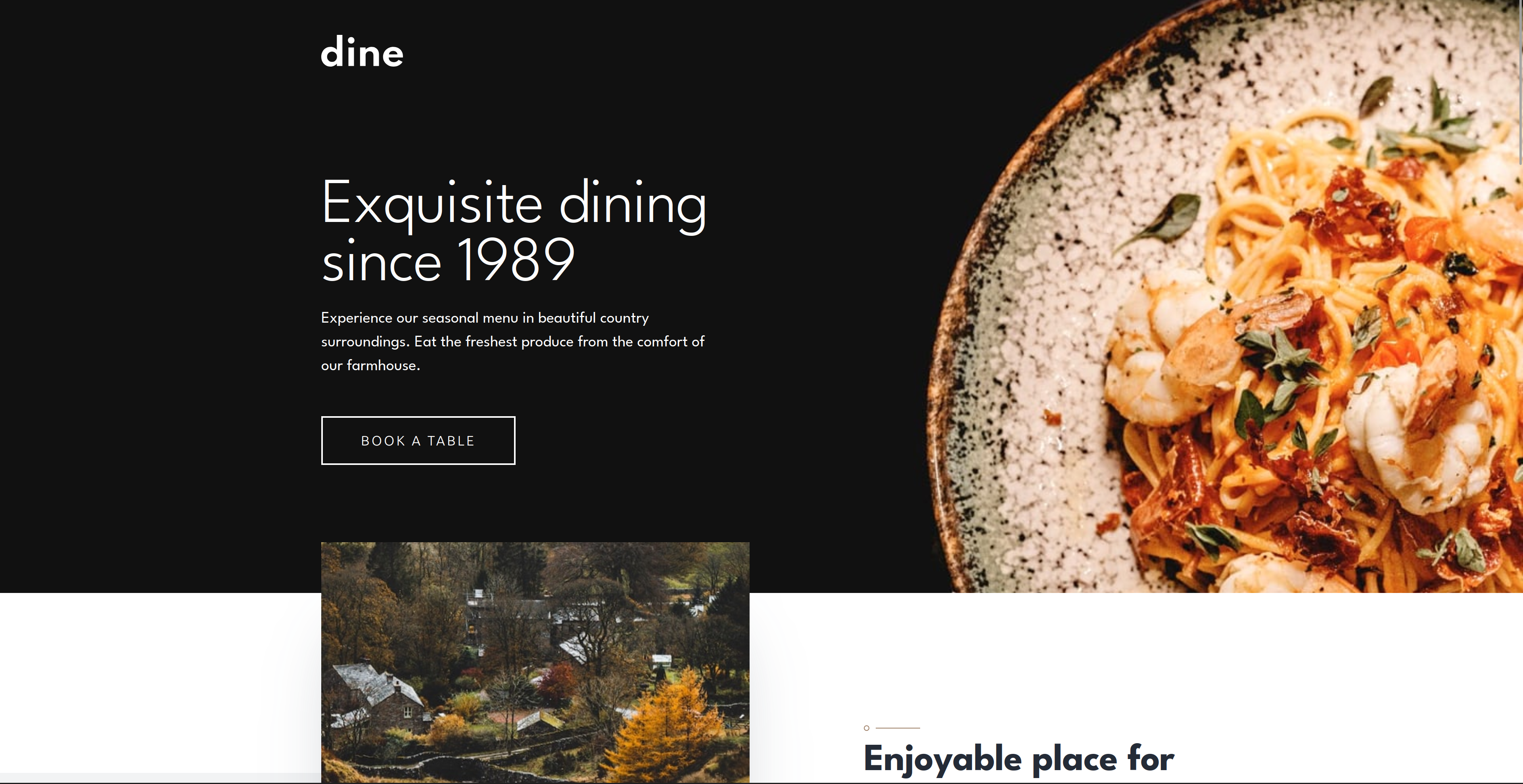Dine Restaurant Landing Page