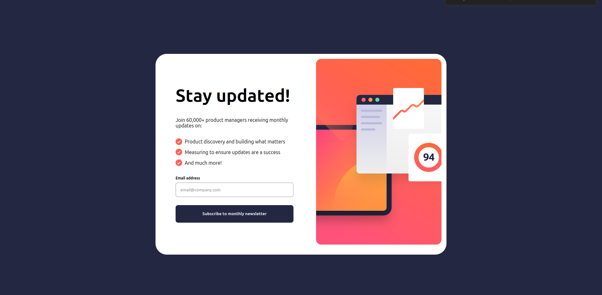 Newsletter Sign Up Form