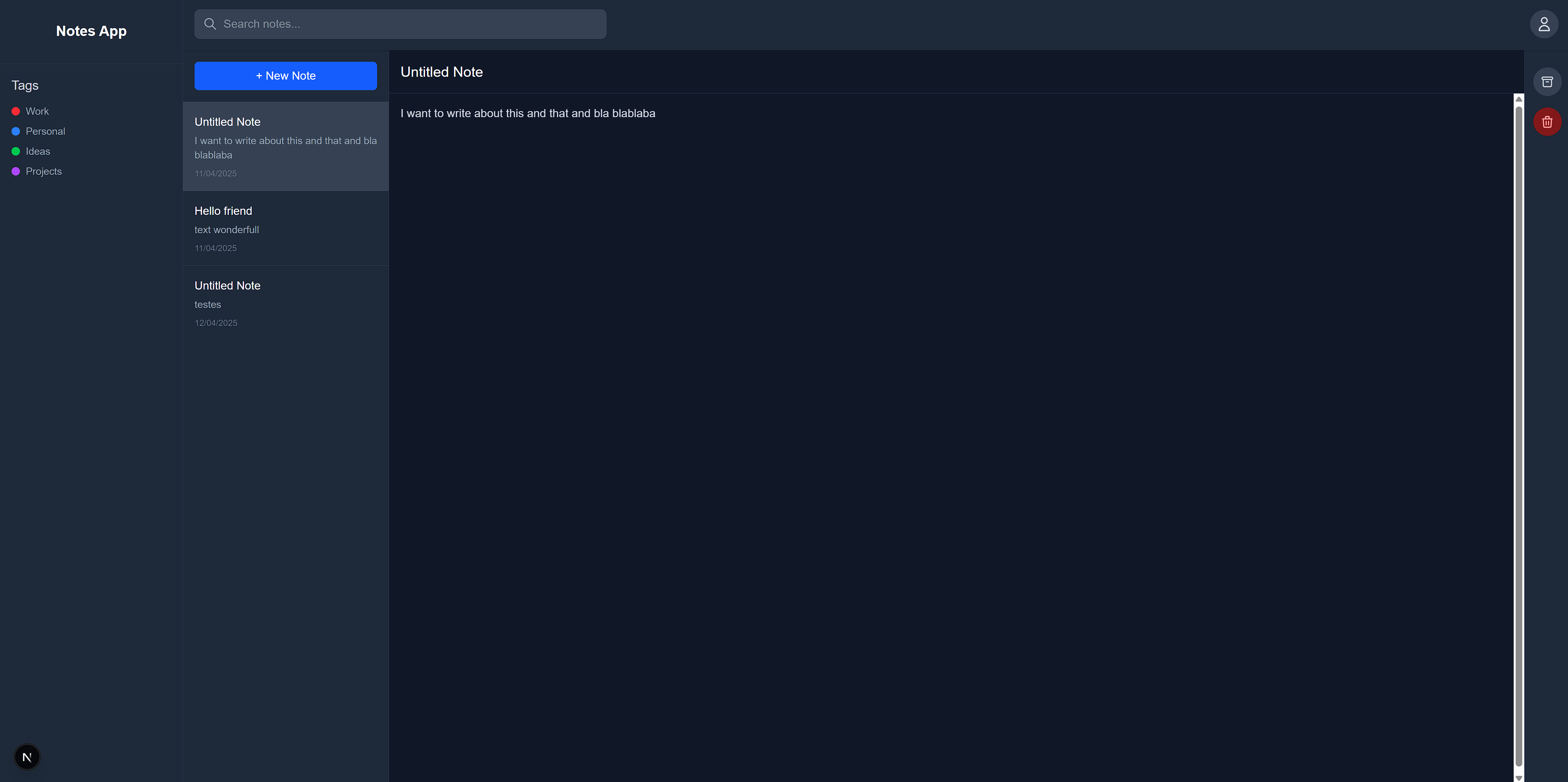 Note Taking Web App