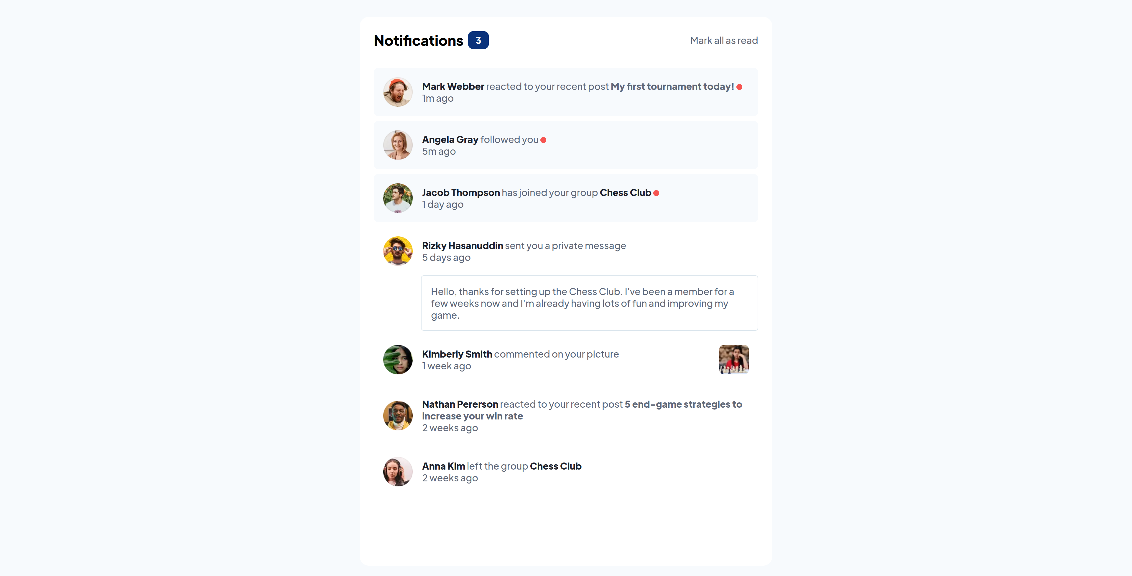 Notifications Page